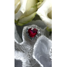 Romantic Heart 925 Sterling Silver Pink & Colorless Spinel Ring Size 7