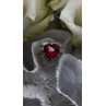 Romantic Heart 925 Sterling Silver Pink & Colorless Spinel Ring Size 7