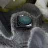 Vintage Modernist 925 Sterling Silver Turquoise Oval Ring Size 7
