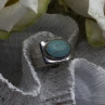 Vintage Modernist 925 Sterling Silver Turquoise Oval Ring Size 7