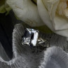Art Deco Style 925 Sterling Silver Clear Cz Ring Size 7