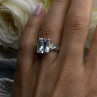 Art Deco Style 925 Sterling Silver Clear Cz Ring Size 7