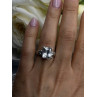 Art Deco Style 925 Sterling Silver Clear Cz Ring Size 7