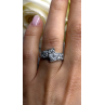 Vintage 925 Sterling Silver Clear Topaz Crossover Ring Size 9