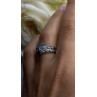 Vintage 925 Sterling Silver Clear Topaz Crossover Ring Size 9
