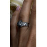 Vintage 925 Sterling Silver Clear Topaz Crossover Ring Size 9