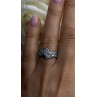 Vintage 925 Sterling Silver Clear Topaz Crossover Ring Size 9