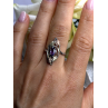 Vintage Filigree 925 Sterling Silver Blue & Clear Topaz Ring Size 8.5
