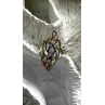 Vintage Filigree 925 Sterling Silver Blue & Clear Topaz Ring Size 8.5