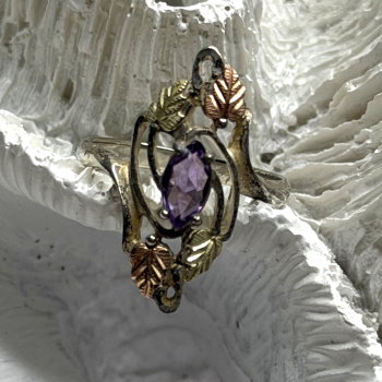 Vintage Filigree 925 Sterling Silver Blue & Clear Topaz Ring Size 8.5