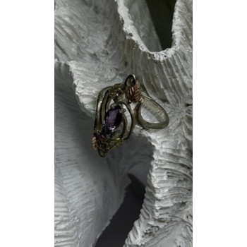 Vintage Filigree 925 Sterling Silver Blue & Clear Topaz Ring Size 8.5