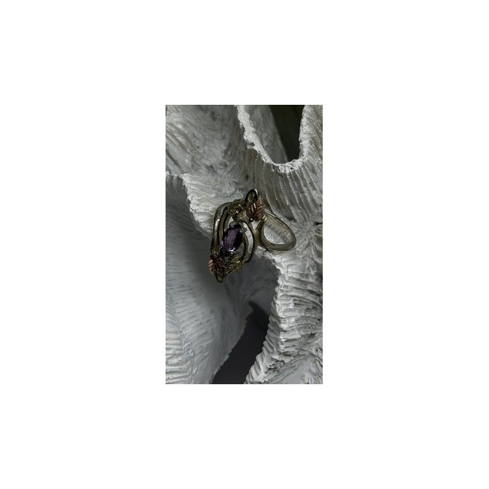 Vintage Filigree 925 Sterling Silver Blue & Clear Topaz Ring Size 8.5