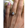 Floral Halo 925 Sterling Silver Gold Plated Clear Cz Ring Size 6.5