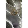 Floral Halo 925 Sterling Silver Gold Plated Clear Cz Ring Size 6.5