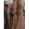 Floral Halo 925 Sterling Silver Gold Plated Clear Cz Ring Size 6.5