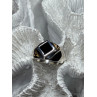 925 Sterling Silver Black Enamel & Black Diamonds Men's Ring Size 8.3