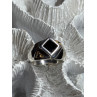 925 Sterling Silver Black Enamel & Black Diamonds Men's Ring Size 8.3