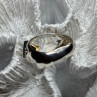 925 Sterling Silver Black Enamel & Black Diamonds Men'S Ring Size 8.3