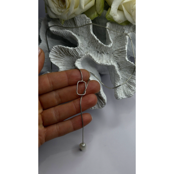 925 Sterling Silver Snake Chain Necklace With Freshwater Pearl Drop Pendant