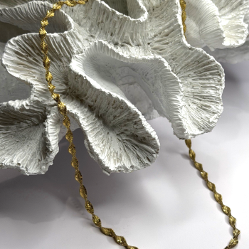 Italy 925 Sterling Silver Gold Plated Mesh Chain Necklace Spiral Link