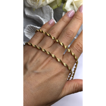 Italy 925 Sterling Silver Gold Plated Mesh Chain Necklace Spiral Link