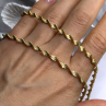 Italy 925 Sterling Silver Gold Plated Mesh Chain Necklace Spiral Link