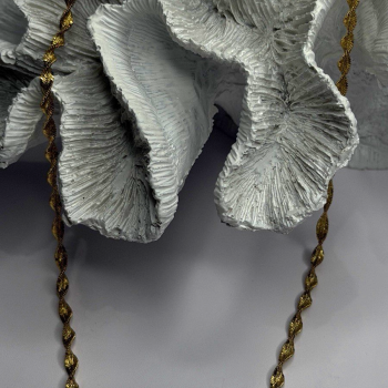 Italy 925 Sterling Silver Gold Plated Mesh Chain Necklace Spiral Link