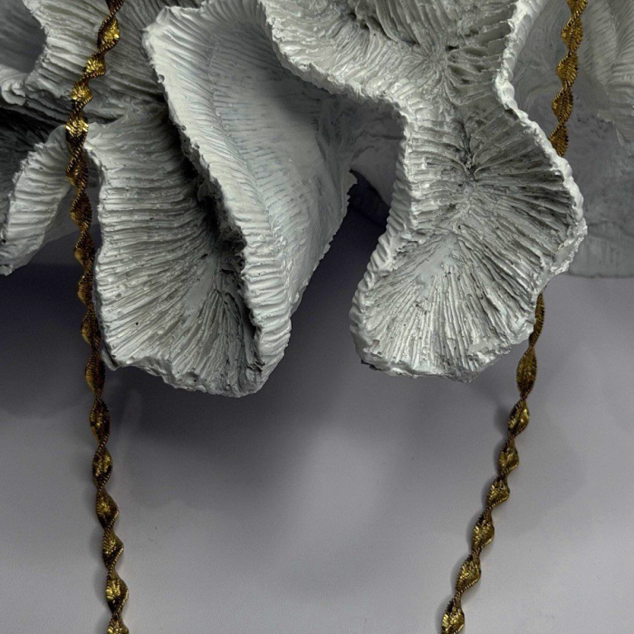 Italy 925 Sterling Silver Gold Plated Mesh Chain Necklace Spiral Link