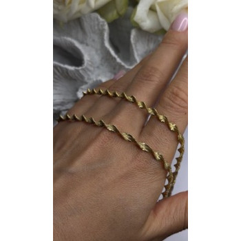 Italy 925 Sterling Silver Gold Plated Mesh Chain Necklace Spiral Link