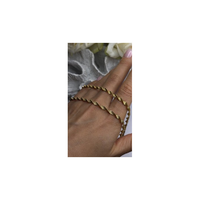 Italy 925 Sterling Silver Gold Plated Mesh Chain Necklace Spiral Link