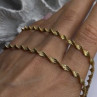 Italy 925 Sterling Silver Gold Plated Mesh Chain Necklace Spiral Link