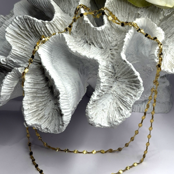 Italy 925 Sterling Silver Gold Plated Chain Sparkle Station Necklace
