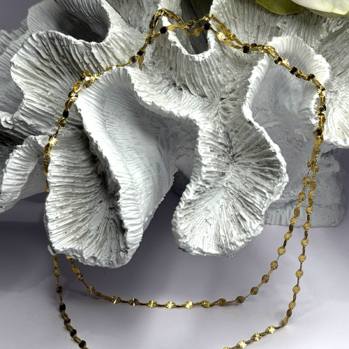Italy 925 Sterling Silver Gold Plated Chain Sparkle Station Necklace