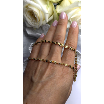 Italy 925 Sterling Silver Gold Plated Chain Sparkle Station Necklace