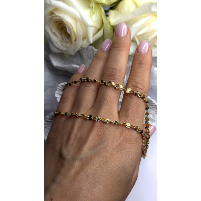 Italy 925 Sterling Silver Gold Plated Chain Sparkle Station Necklace