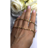 Italy 925 Sterling Silver Gold Plated Chain Sparkle Station Necklace