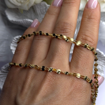 Italy 925 Sterling Silver Gold Plated Chain Sparkle Station Necklace
