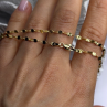 Italy 925 Sterling Silver Gold Plated Chain Sparkle Station Necklace