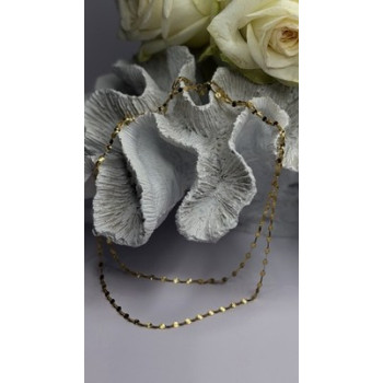 Italy 925 Sterling Silver Gold Plated Chain Sparkle Station Necklace