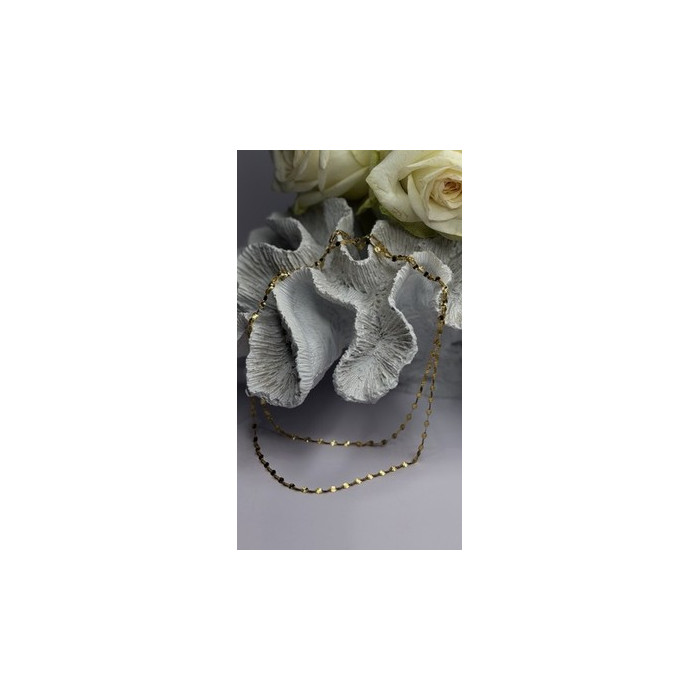 Italy 925 Sterling Silver Gold Plated Chain Sparkle Station Necklace