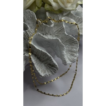 Italy 925 Sterling Silver Gold Plated Chain Sparkle Station Necklace