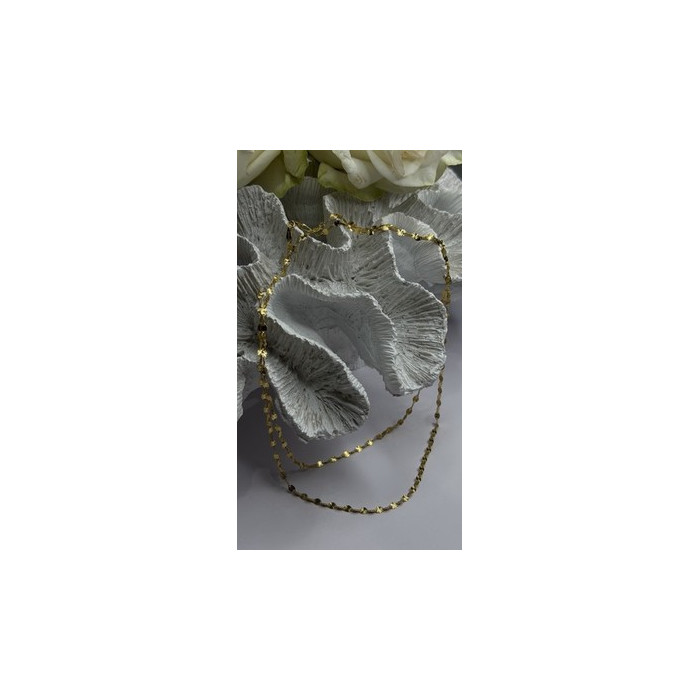 Italy 925 Sterling Silver Gold Plated Chain Sparkle Station Necklace