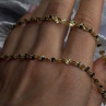 Italy 925 Sterling Silver Gold Plated Chain Sparkle Station Necklace