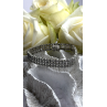Elegant Multi Row 925 Sterling Silver Tennis Clear White Topaz Stones Bracelet 7