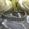 Elegant Multi Row 925 Sterling Silver Tennis Clear White Topaz Stones Bracelet 7