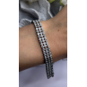 Elegant Multi Row 925 Sterling Silver Tennis Clear White Topaz Stones Bracelet 7