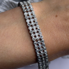 Elegant Multi Row 925 Sterling Silver Tennis Clear White Topaz Stones Bracelet 7