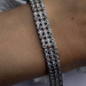 Elegant Multi Row 925 Sterling Silver Tennis Clear White Topaz Stones Bracelet 7