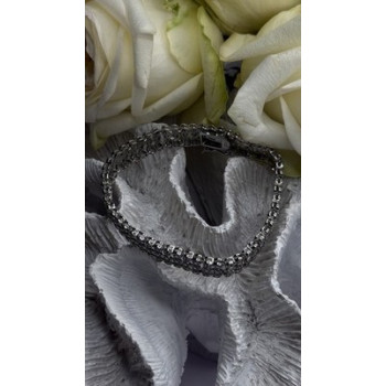 Elegant Multi Row 925 Sterling Silver Tennis Clear White Topaz Stones Bracelet 7
