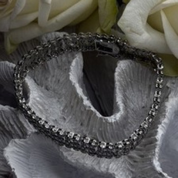 Elegant Multi Row 925 Sterling Silver Tennis Clear White Topaz Stones Bracelet 7
